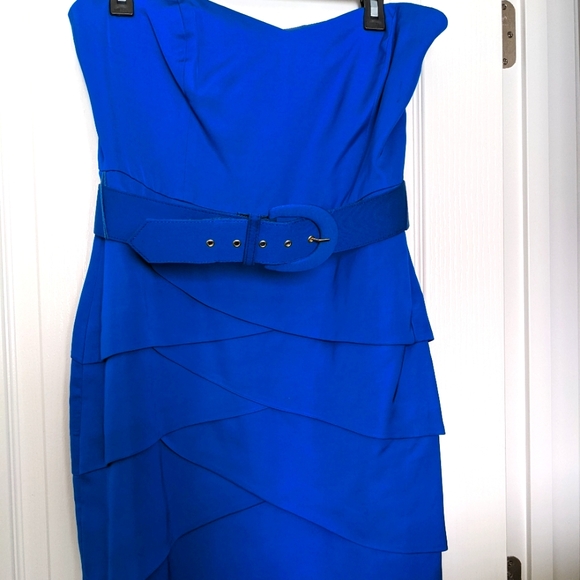 👗Trina Turk Strapless Peacock Blue Cocktail Dress- Size 10 - Picture 1 of 10